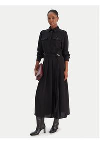 Liu Jo Sukienka koszulowa MF5145 T4241 Czarny Regular Fit. Kolor: czarny. Materiał: syntetyk. Typ sukienki: koszulowe #4