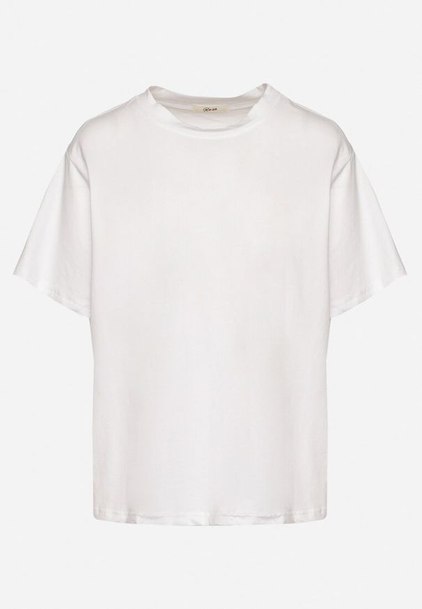 Born2be - Biały Bawełniany Klasyczny T-shirt Kollira. Okazja: na co dzień. Kolor: biały. Materiał: bawełna. Styl: klasyczny