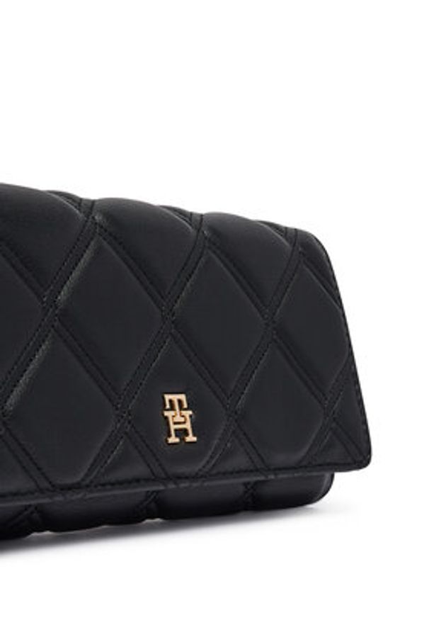 TOMMY HILFIGER - Tommy Hilfiger Torebka Th Feminine Wallet On Chain AW0AW18795 Czarny. Kolor: czarny. Materiał: skórzane