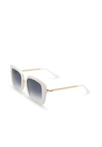 Luisa Spagnoli - LUISA SPAGNOLI - Białe okulary przeciwsłoneczne. Kolor: biały. Wzór: aplikacja #2