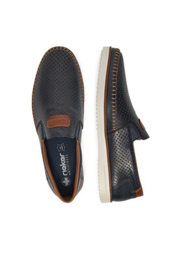 Rieker Półbuty B2356-14 Granatowy. Kolor: niebieski. Materiał: skóra