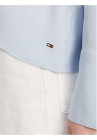 TOMMY HILFIGER - Tommy Hilfiger Bluzka WW0WW44049 Błękitny Regular Fit. Kolor: niebieski. Materiał: wiskoza #4