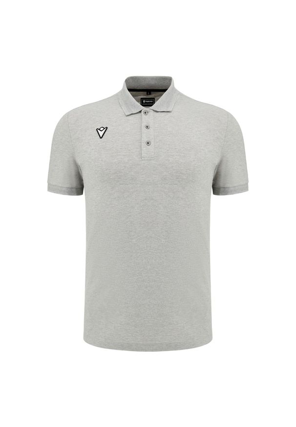 Polo Macron Athleisure SCE Lindos. Typ kołnierza: polo. Kolor: szary. Styl: sportowy
