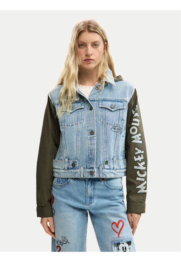 Desigual Kurtka jeansowa Kiss Mic 26SWED07 Niebieski Regular Fit. Kolor: niebieski. Materiał: bawełna