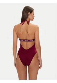Calvin Klein Swimwear Strój kąpielowy KW0KW02733 Bordowy. Kolor: czerwony. Materiał: syntetyk #5