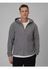 4f - 4F Polar regular z kapturem męski - szary L. Typ kołnierza: kaptur. Kolor: szary. Materiał: polar. Wzór: gładki. Sezon: zima. Sport: turystyka piesza, wspinaczka, snowboard, narciarstwo #1
