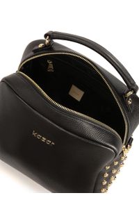 Kazar - Duża skórzana torebka typu kuferek. Kolor: czarny. Wzór: aplikacja. Materiał: skórzane. Styl: elegancki, rockowy, klasyczny #5