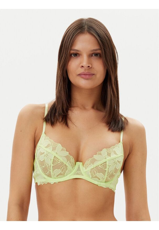 Hunkemöller Biustonosz z fiszbiną Ingrid 300996 Zielony. Kolor: zielony. Materiał: syntetyk