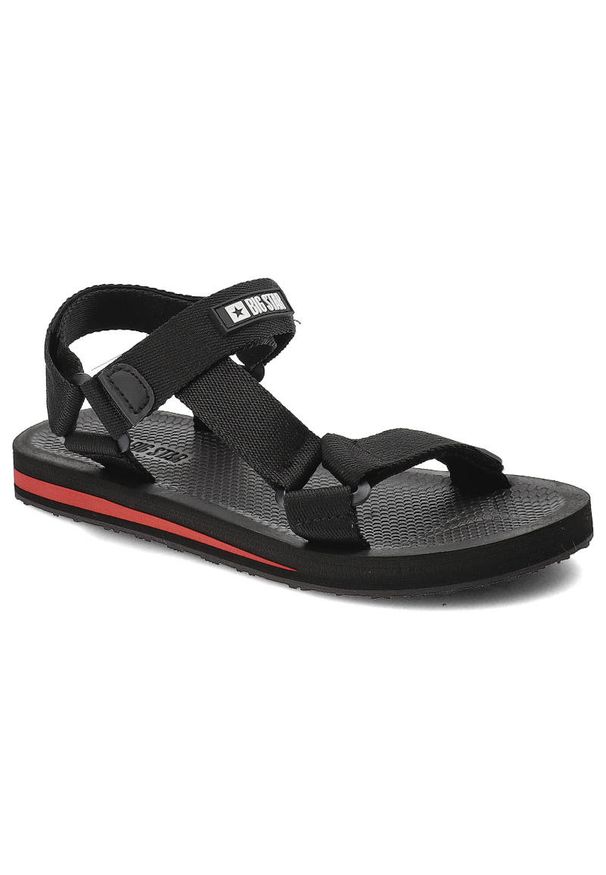 Big-Star - Czarne Sandały Big Star Wygodne Buty Damskie. Okazja: na co dzień. Zapięcie: rzepy. Kolor: czarny. Materiał: materiał. Sezon: lato. Styl: casual, sportowy, wakacyjny