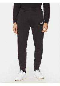 Puma Spodnie dresowe Ess No. 1 Logo 682608 Czarny Regular Fit. Kolor: czarny. Materiał: bawełna, syntetyk