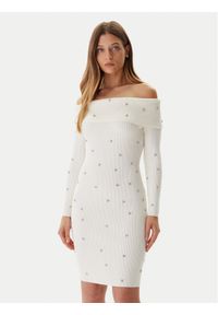 Guess Sukienka dzianinowa W5BK64 Z2YJ2 Écru Slim Fit. Materiał: syntetyk