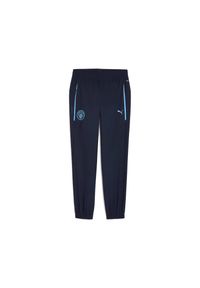 Puma - Spodnie dresowe Manchester City Woven 2025/26. Kolor: niebieski. Materiał: dresówka. Sport: piłka nożna