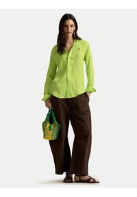 Polo Ralph Lauren Koszula 211970730509 Zielony Classic Fit. Typ kołnierza: polo. Kolor: zielony. Materiał: len #4