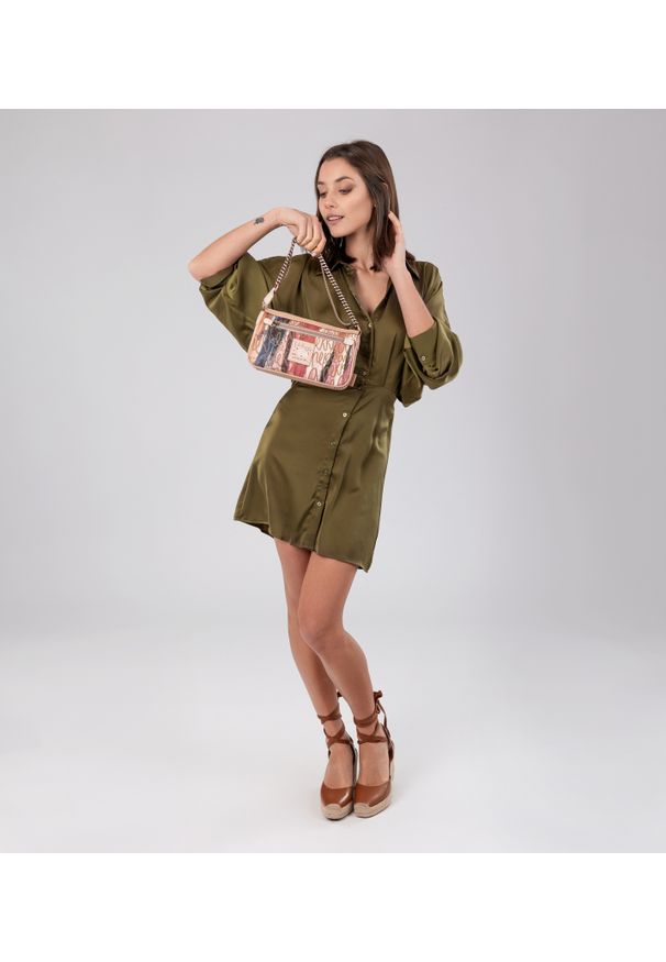 Beżowa Elegancka Torebka Damska Anekke. Kolor: beżowy. Styl: elegancki