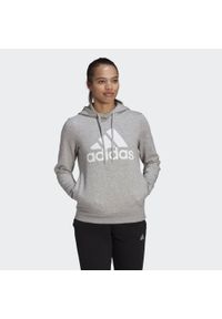 Adidas Essentials Hoodie Szary L. Typ kołnierza: kaptur. Kolor: szary, wielokolorowy, biały. Materiał: bawełna, włókno. Sport: fitness