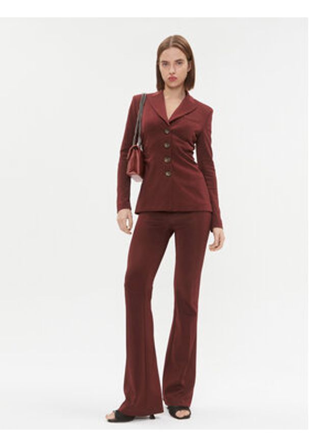 Pinko Marynarka Edvige 100259 A04I Bordowy Slim Fit. Kolor: czerwony. Materiał: syntetyk, wiskoza