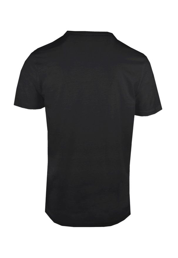 T-Shirt z Dekoltem na Guziki -Pako Jeans- Lekko Melanżowa, Czarna Tkanina. Okazja: na co dzień. Kolor: czarny. Materiał: bawełna. Wzór: melanż. Styl: casual