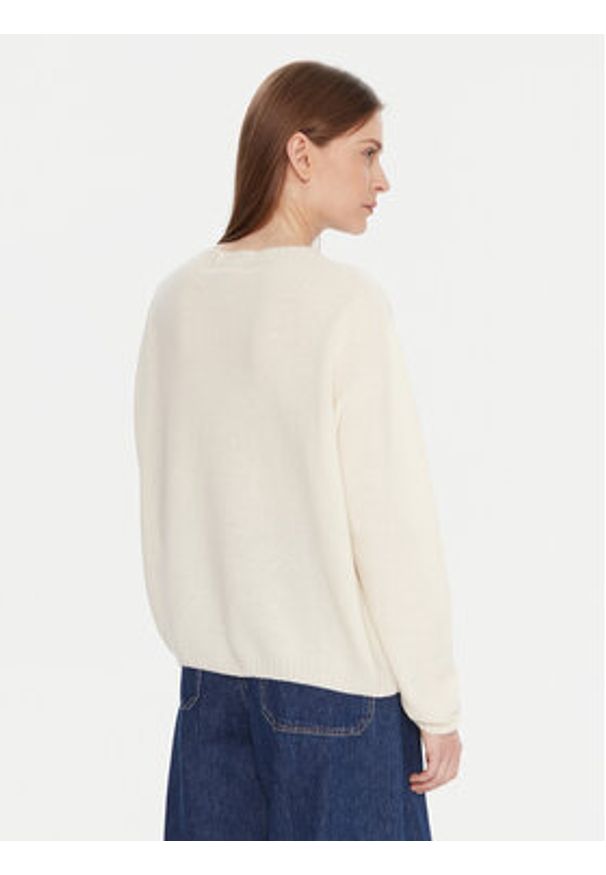 Kontatto Kardigan 3M0978C Écru Relaxed Fit. Materiał: wełna