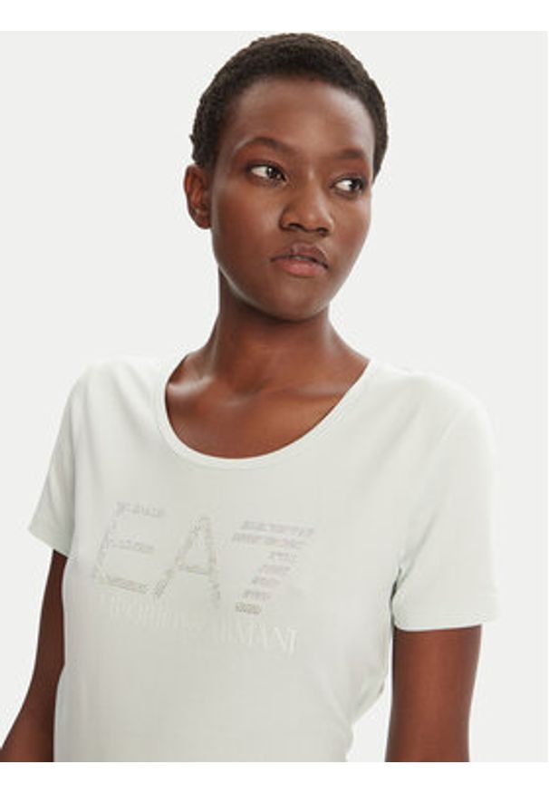 EA7 Emporio Armani T-Shirt 7W000094 AF10373 U9060 Błękitny Slim Fit. Kolor: niebieski. Materiał: bawełna