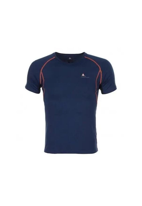 PEAK MOUNTAIN - Koszulka Peak Mountain Cansho. Kolor: niebieski. Wzór: napisy. Sport: fitness