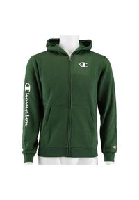 Bluza sportowa chłopięca Champion Full Zip C-logo. Typ kołnierza: kaptur. Kolor: zielony. Styl: sportowy