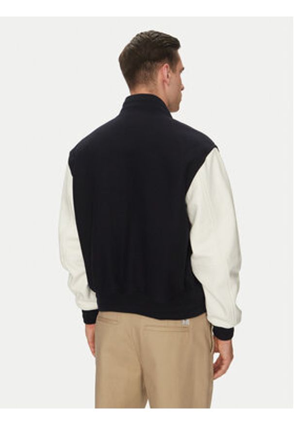 TOMMY HILFIGER - Tommy Hilfiger Kurtka przejściowa Leather Varsity Jacket MW0MW39248 Granatowy Regular Fit. Kolor: niebieski. Materiał: syntetyk