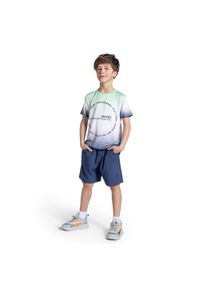 Spodenki sportowe dla dzieci Lemon Explore WL5 do kolan. Okazja: na co dzień. Kolor: niebieski. Materiał: poliester, elastan. Długość: do kolan. Styl: sportowy. Sport: fitness
