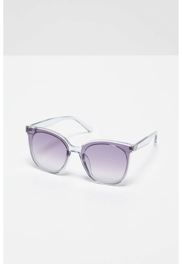 MOODO - Okulary przeciwsłoneczne z przezroczystymi oprawkami jasnoszare. Kolor: szary. Wzór: jednolity, gładki
