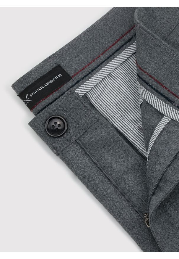 Pako Lorente - PAKO LORENTE – Szare spodnie męskie. Kolor: szary. Materiał: poliester, elastan, tkanina, wiskoza, włókno, syntetyk. Długość: długie. Wzór: gładki. Sezon: lato