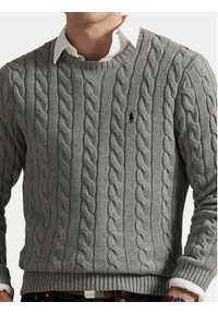 Polo Ralph Lauren Sweter 710775885013 Szary Regular Fit. Typ kołnierza: polo. Kolor: szary. Materiał: bawełna