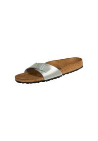 Klapki damskie Birkenstock 040413. Zapięcie: bez zapięcia. Kolor: szary. Materiał: materiał, syntetyk. Szerokość cholewki: normalna. Sport: turystyka piesza