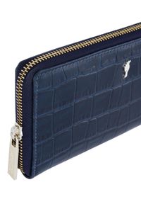 Ochnik - Duży skórzany portfel damski croco. Kolor: niebieski. Materiał: skóra #4