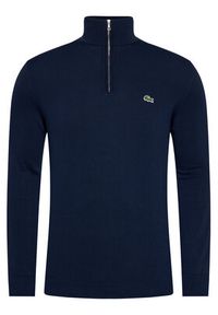 Lacoste Sweter AH1980 Granatowy Classic Fit. Kolor: niebieski. Materiał: bawełna