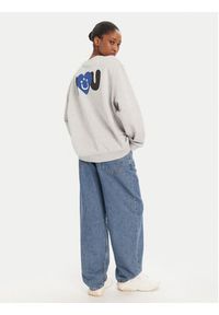 Hugo - HUGO Bluza 50545052 Szary Oversize. Kolor: szary. Materiał: bawełna