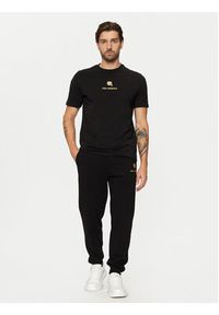 Karl Lagerfeld - KARL LAGERFELD T-Shirt 755461 551235 Czarny Regular Fit. Typ kołnierza: dekolt w karo. Kolor: czarny. Materiał: bawełna #4