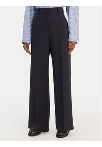 Weekend Max Mara Spodnie palazzo Visivo 2615131041 Granatowy Relaxed Fit. Kolor: niebieski. Materiał: wełna #1