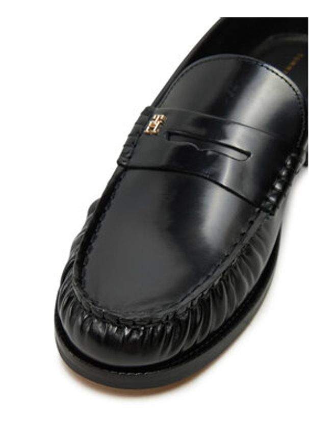 TOMMY HILFIGER - Tommy Hilfiger Mokasyny Loafer Abrasivato Leather FW0FW08617 Czarny. Kolor: czarny. Materiał: skóra