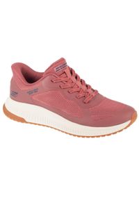 skechers - Buty sportowe Sneakersy damskie, Slip-Ins: Bobs Squad 4 - Staple Look. Kolor: różowy. Sport: turystyka piesza