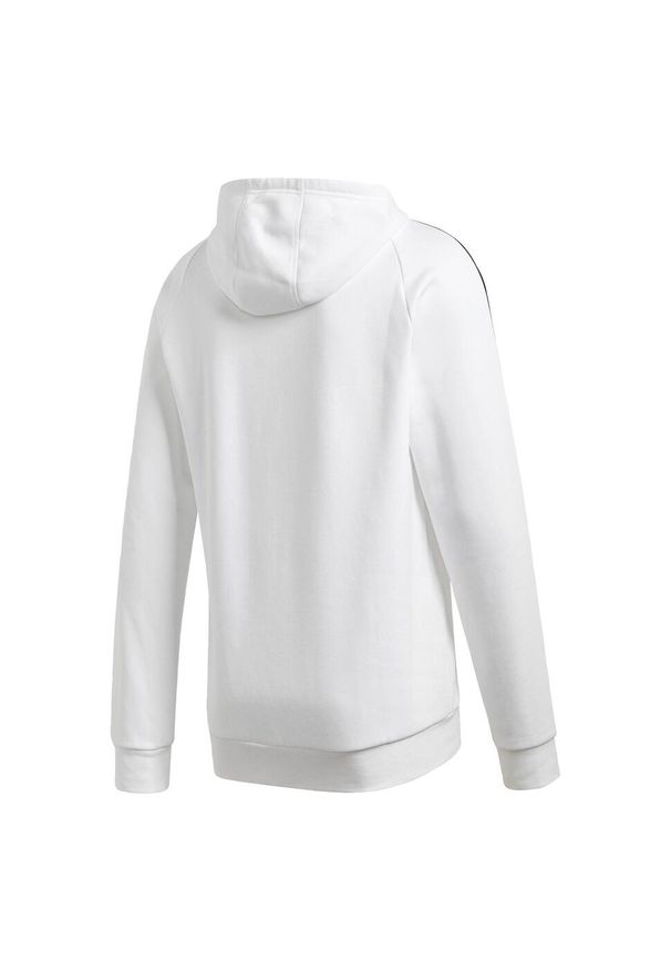 Adidas - Bluza treningowa męska adidas Core 18 Hoody. Kolor: biały. Materiał: bawełna