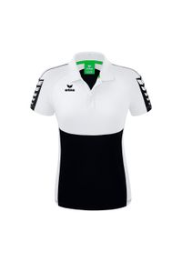 ERIMA - Damska koszulka polo Erima Six Wings. Typ kołnierza: polo. Kolor: biały, wielokolorowy, czarny. Materiał: materiał