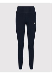 Adidas - adidas Legginsy Essentials Logo H07781 Granatowy Extra Slim Fit. Kolor: niebieski. Materiał: bawełna #4