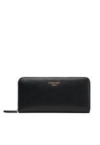 TwinSet - TWINSET Portfel damski 252TD8392 Czarny. Kolor: czarny. Materiał: skóra