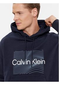 Calvin Klein Bluza Wave Lines Hero K10K112774 Granatowy Regular Fit. Kolor: niebieski. Materiał: bawełna #3