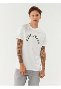 Pepe Jeans T-Shirt Westend Tee PM509124 Biały Regular Fit. Kolor: biały. Materiał: bawełna
