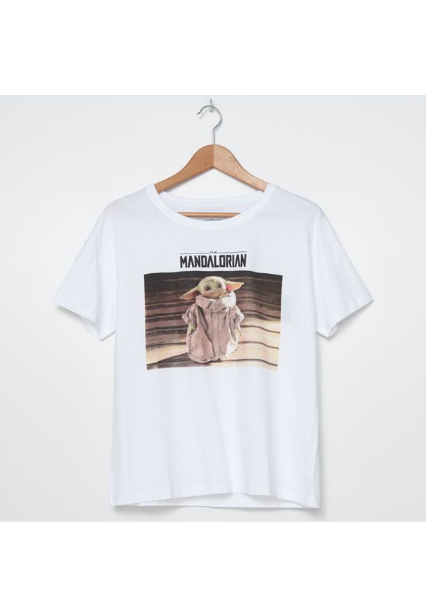 House - Koszulka z nadrukiem The Mandalorian - Biały. Kolor: biały. Wzór: nadruk