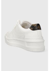 Guess sneakersy LEMMER kolor biały FL8MMR ELE12. Nosek buta: okrągły. Zapięcie: sznurówki. Kolor: biały. Materiał: guma. Obcas: na platformie #2