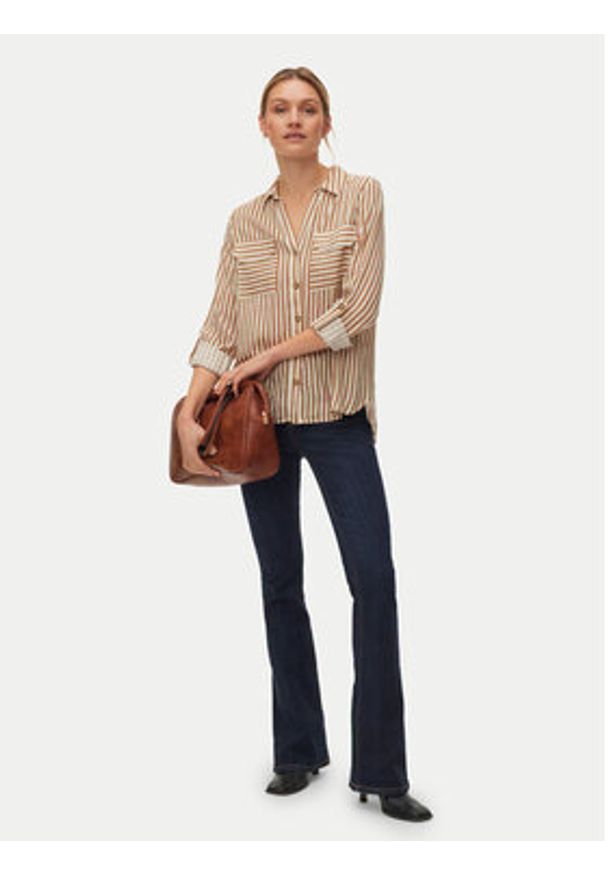 Vero Moda Koszula Bumpy 10275283 Beżowy Regular Fit. Kolor: beżowy. Materiał: wiskoza