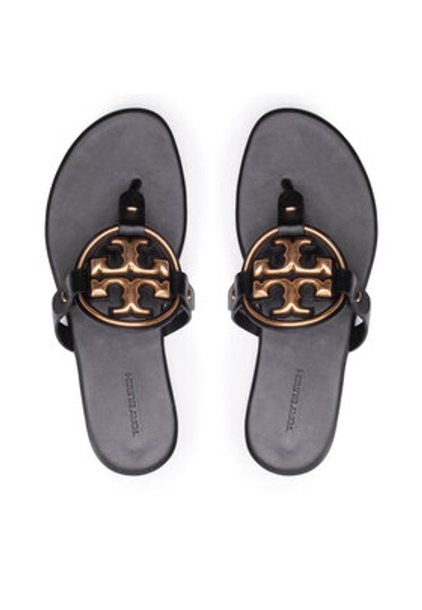 Tory Burch Japonki Metal Miller 136593 Czarny. Kolor: czarny. Materiał: skóra