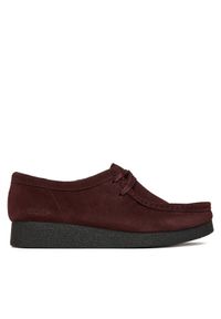 Clarks Półbuty WallabeeEVOSh 26184611 Bordowy. Kolor: czerwony. Materiał: zamsz, skóra