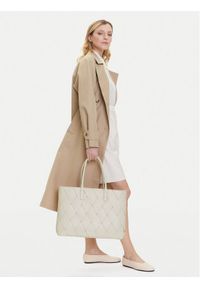 Calvin Klein Torebka Ck Woven Medium Shopper K60K612994 Biały. Kolor: biały. Materiał: skórzane #1